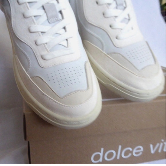 FINAL SALE 🎈 NEW DOLCE VITA Adella Leather Women’s Sneakers Off White New - Picture 7 of 12